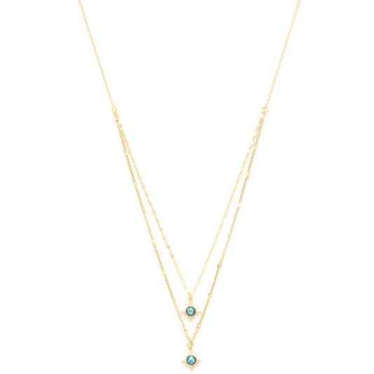 Double Star Crystal Layered Necklace